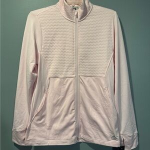 *ADIDAS Women's Pink Golf Fleece Full-Zip Jacket